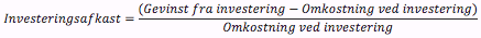 Udregning af investeringsafkast