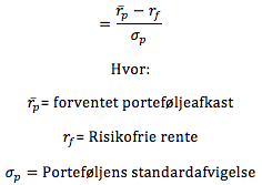 Formel for Sharpe ratio