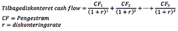 formel for tilbagediskonteret cash flow